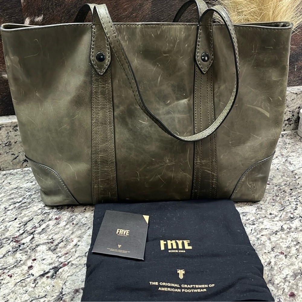 Frye Melissa Olive Green Leather Tote Bag